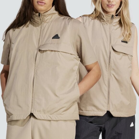Adidas Unisex Blanch Cargo City Escape Utility Vest - Picture 1 of 6